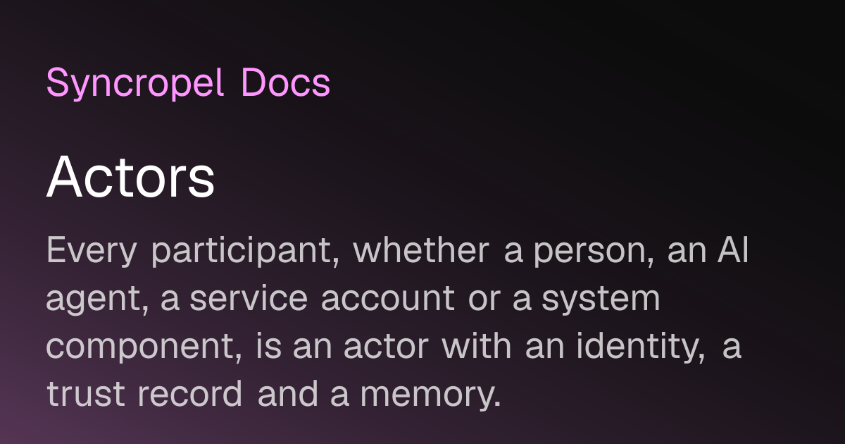 Actors | Syncropel Docs