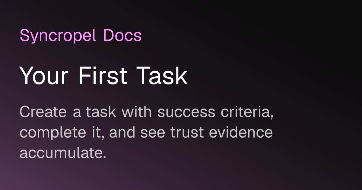 Your First Task | Syncropel Docs